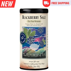 The Republic of Tea Blackberry Sage té negro 50 bolsitas de té, té negro gourmet - Imagen 1 de 6