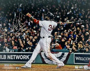 DAVID ORTIZ Autographed "3x WS Champs, HOF 22" 16" x 20" Photo FANATICS LE 22/34 - Picture 1 of 3