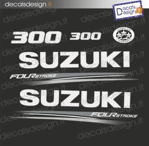Adesivi motore marino fuoribordo Suzuki 300 cv four stroke 2018 stickers - Imagen 1 de 4