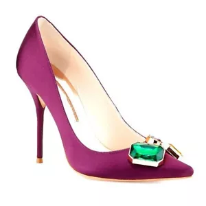 RDevine Women's Berry Pointed Toe Stiletto Heel with Jeweled Embellishment 10 US - Picture 1 of 8