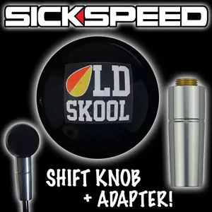 BLACK OLD SKOOL SHIFT KNOB & AUTOMATIC ADAPTER FOR AUTO GEAR SHIFTER LEVER KA2 - Bild 1 von 1