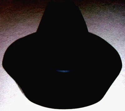 VINTAGE BAILEY BLACK X DBL X FUR BLEND FELT COWBOY HAT LONG OVAL WIDE BRIM 7 1/8 - Image 1 of 4