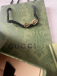 Genuine Gucci Tiny GG Gold Tone Stud Earrings Small Designer with Gift Bag - Picture 1 of 8