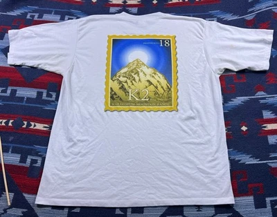Camisa Vintage Años 90 REI K2 Montaña Alpina Estampilla Senderismo Nieve Aventura Hecha en EE. UU. Foto 1 de 4