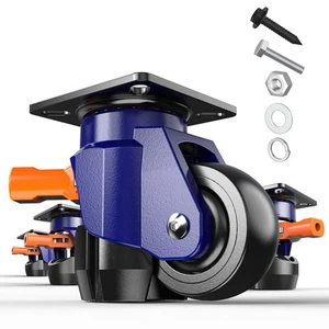 Leveling Casters with Ratchet Handle Design Heavy Duty blue, balck, orange  - Picture 1 of 8