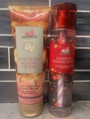 Bath & Body Works Milk Bar Collection Raspberry Holiday Pie Bar Mist and Cream - Image 1 of 2