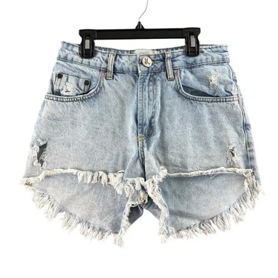 Pantalones cortos de mezclilla One Teaspoon Bonitas para mujer talla 24 lavado ligero desgastado Foto 1 de 4