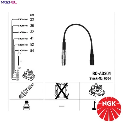KIT CABLE ENCENDIDO 0504 PARA AUDI CABRIOLET 100 A4/S4 A6/S6 500 A8/S8 90 80 2,8L Foto 1 de 4