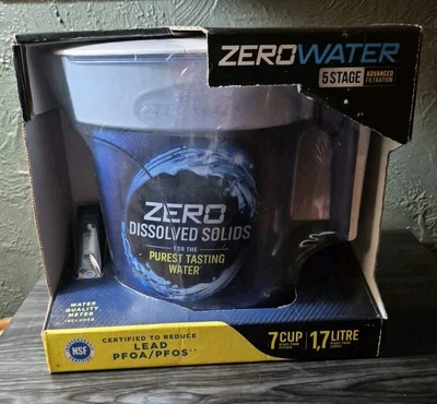 Zero Water 7 Cup 1.7 L 5-Stage Ready Pour Pitcher Plus Water Quality Meter - New - Image 1 of 4
