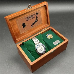 Seiko 2002 FIFA World Cup Korea Japan Commemorative Watch Silver Band Used - Picture 1 of 11