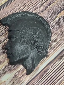 Vtg MCM Hawaiin King Wall Plaque Black Lava Mid Century Modern Decor - Picture 1 of 4