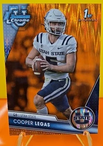 2023 Bowman Chrome U Cooper Legas #168 Orange Utah St /25 - Picture 1 of 9