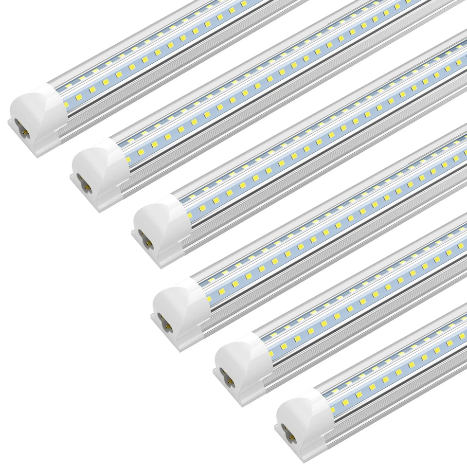 10Pack 8Foot 100W Integrated Led Light Fixture T8 8FT Led Shop Light Bulbs 6000K - Image 1 of 4