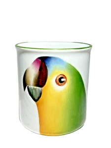 Vintage Schmidt Papagei Becher Keramik Bunt Ara Vogel Kaffeetasse Signiert 3,5" H - Bild 1 von 7