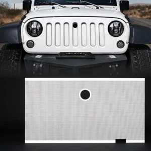 Inserto de malla de rejilla de aluminio blanco Xprite con orificio de bloqueo para Jeep Wrangler JK 07-18 - Imagen 1 de 8