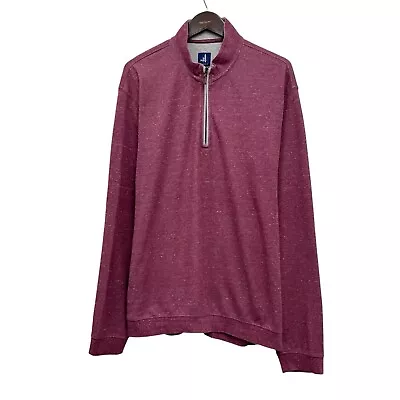 Johnnie-O Men's 2XL Sully 1/4 Zip Light Burgundy Heather Mock Neck Golf Sweater - Image 1 of 4