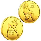 Sexy Lady Heads Tails Challenge Token Coin Lucky Funny Gifts For Men Women Gold