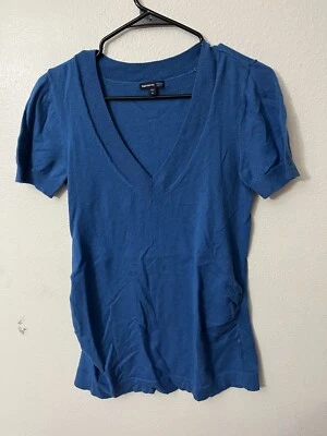 Gap Maternity Blue V-Neck Top/Shirt - Size Medium Made With Cashmere - Image 1 of 4
