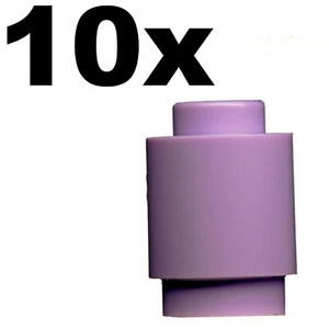 NEW LEGO - BRICKS - ROUND - 1 x 1 - Lavender x 10 - 10270 40425 41365 70848 - Picture 1 of 1