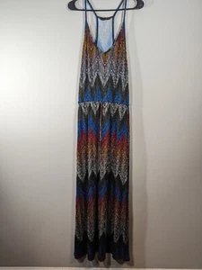 Banana Republic Damen Chevron ärmelloses Maxikleid Gr. M Artsy Resortwear Strand - Bild 1 von 8
