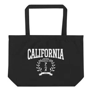 Bolso de Mano Grande California Anime Research Club Fun Graphic - Negro - Imagen 1 de 8
