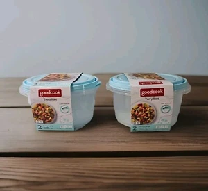 Goodcook Everyware 2 extra große runde Lebensmittelbehälter & -deckel 2er-Pack (4 insgesamt) - Bild 1 von 5