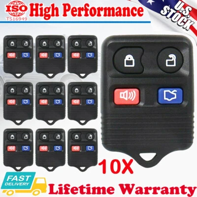 10x 4 Button Replacement Keyless Entry Remote Key Car Fob for Ford Mercury Mazda - Image 1 of 4