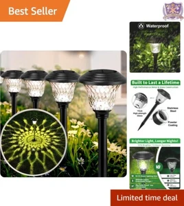 8 Pack Solar Pathway Lights Stainless Steel 10 Lumen Waterproof for Outdoor Use - Picture 1 of 8