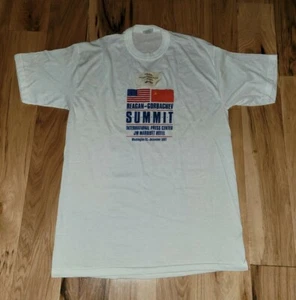 NEW Vtg. Ronald Reagan Mikhail Gorbachev 1987 Off. Summit Shirt JW Marriott XL - Picture 1 of 7