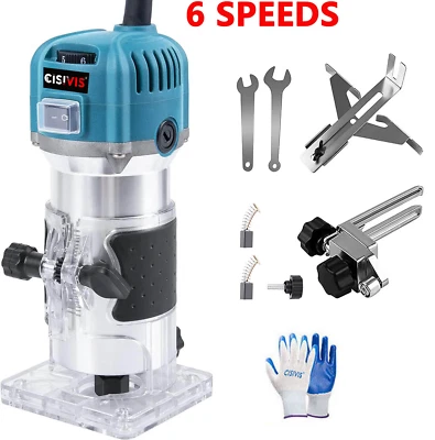 1200W 1/4" Electric Hand Trimmer Palm Router Woodworking Laminate Wood Laminator - Image 1 of 4