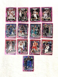  LOTTO 13 CARTE NBA ROSA: PRIZM OTTICA GHIACCIO/ROSA INCRINATA - Foto 1 di 1