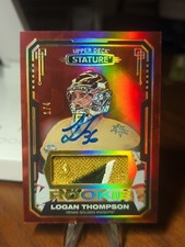 2021-22 Upper Deck Stature Logan Thompson Rookie Patch Auto #/4 Variant Red