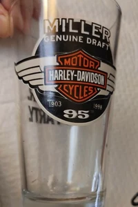 Miller Genuine Draft Harley Davidson Glass 95 Big Bikes Big Beer Big Party - Picture 1 of 3