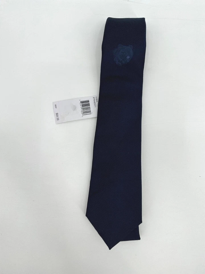Tommy Hilfiger Neck Tie Bear Tonal Silk Blend Navy Blue Men NEW NWT N22 - Image 1 of 4
