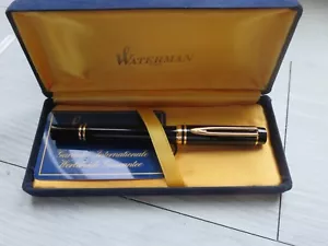 Stylo Plume Waterman Man 100 noir et or Gold black FP - Foto 1 di 9