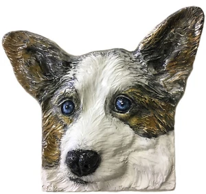 Cardigan Welsh Corgi Ceramic dog portrait tile handmade Sondra Alexander Art - Picture 1 of 4