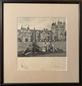 Queen Elizabeth II Prince Philip Signed Autographed Family Photo With COA Framed - Picture 1 of 4