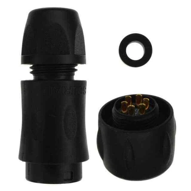 CONN PLUG MALE 6POS SOLDER CUP - Image 1 of 1