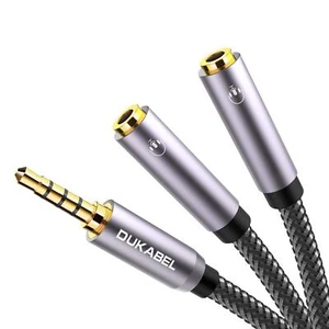 Headphone Splitter, Strong Braided & Gold-Plated 3.5mm Stereo Audio Y Splitter - Picture 1 of 7