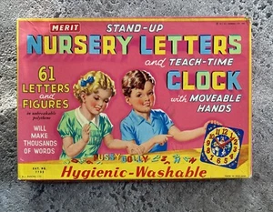 Vintage 1950s Stand Up Letters Educational Learning Toy Game Made in England - Picture 1 of 4
