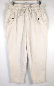 LOFT Pull On Hose Damen groß beige Paperbag Taille Freizeit leicht Baumwolle - Bild 1 von 17
