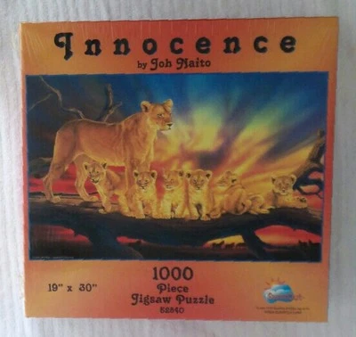 INNOCENCE PUZZLE Mountain Lion and Cubs JOH NAITO 1000 Piece SUNSOUT Brand New - Image 1 of 4