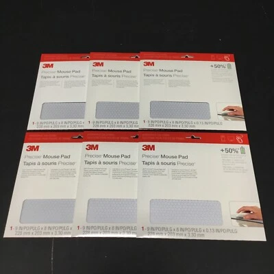 6 PACK 3M Precise Mouse Pad, Enhances the Precision of Optical Mice, 9" x 8" - Image 1 of 3
