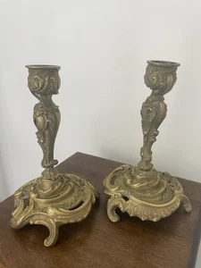 Paar Kerzenständer Fackeln Bronze Louis XV Stil - Bild 1 von 8
