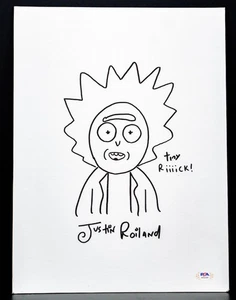 Justin Roiland handsigniert & beschriftet "Tiny Riiiick!" 12x16 Rick Leinwandzeichnung - Bild 1 von 7