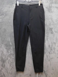 Cuts Pants Mens Medium Black Jogger Dress Casual Elastic Cuff Polyester - Picture 1 of 13