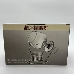 Wine Enthusiast Brandy Warmer Set Stand Candela Votiva 9oz Snifter Nuovo Scatola Aperta - Foto 1 di 5