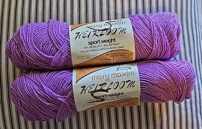 Mary Maxim Heirloom Sportweight Orchid Lot of 2 (same dye lot) Shade# 140 - Image 1 of 4