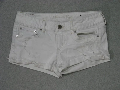 UC11440 **AMERICAN EAGLE** PANTALONES CORTOS VAQUEROS MUJER talla 6 BLANCO Foto 1 de 4
