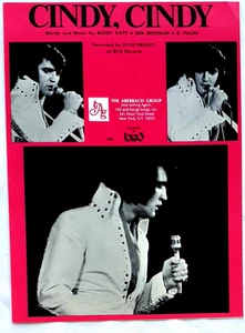 Elvis Presley - Cindy, Cindy 1971 Original USA Sheet Music - Scarce - Picture 1 of 1